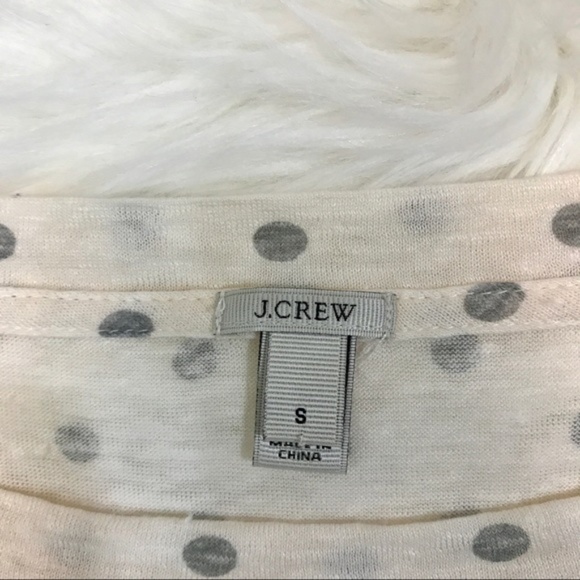 J. Crew Gray/white Small Polka Dot Baseball Tee - Picture 4 of 7
